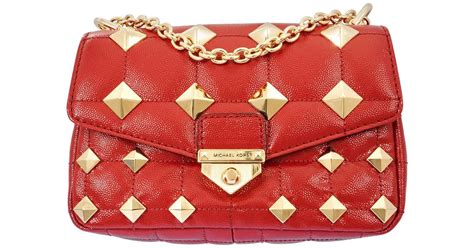 michael kors soho small studded quilted leather shoulder bag|Michael Kors soho studded bag.